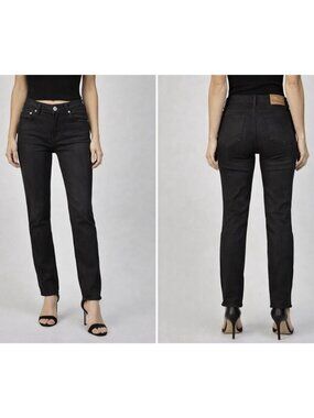 ONE TEASPOON BLACK WET LOOK RUNWAYS SKINNY JEANS US 26 NEW